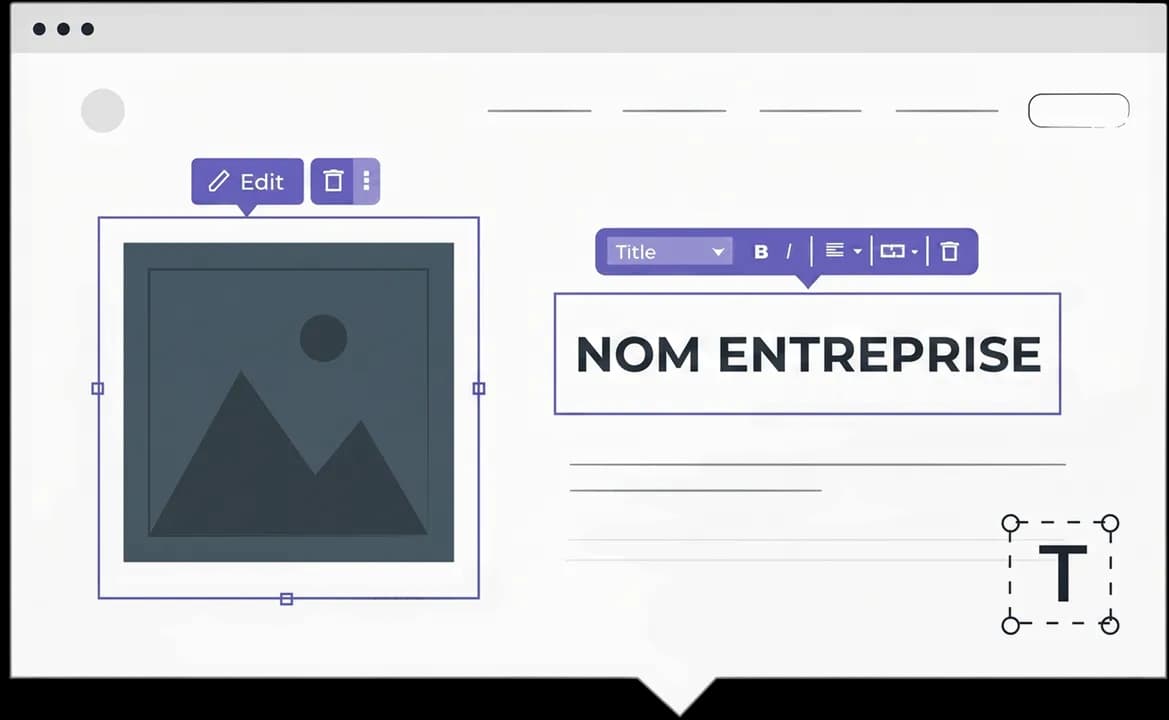 Aperçu d'une landing page moderne illustrant un site vitrine