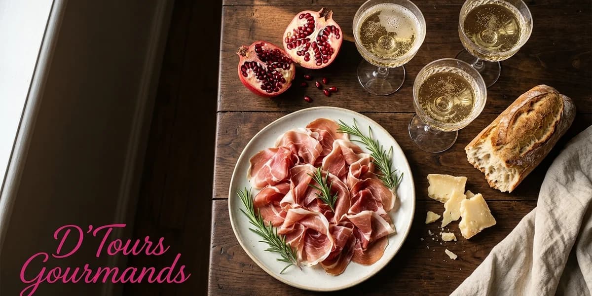 Page d’accueil du site fictif D’Tours Gourmands avec dressage de table événementiel